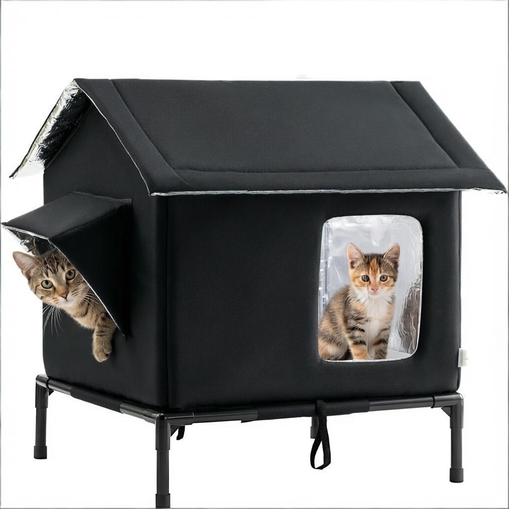 Elevated Waterproof Pet Bed – Moisture-Resistant Cat House with Weatherproof Design for Small and Medium Dogs Indoor or Outdoor