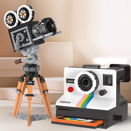 Vintage Camera Building Block Set - Retro Photography Model Toy for Creative Assembly Educational Fun and Display Decor