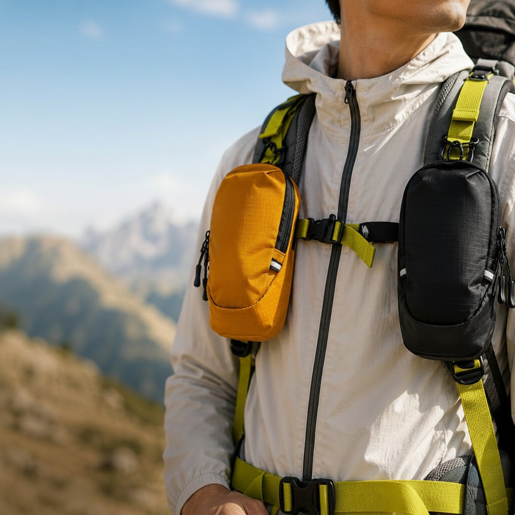 Backpack Strap Phone Pouch – Lightweight Water-Resistant Shoulder Storage Bag for Hiking, Travel and Outdoor Essentials with Easy-Access Compact Design