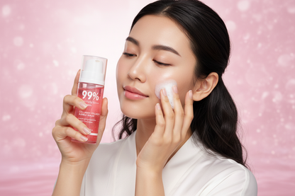 Pink Collagen Bubble Serum – PDRN and Low Molecular Collagen Glow Treatment for Firming, Hydration and Fast-Absorbing Facial Care