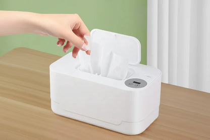 Baby Wipe Warmer with LED Display - Portable USB Wet Wipe Heating Box for Home, Car and Nursery Convenience