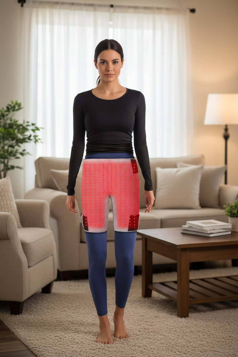 Red Light Heated Hip Support – Electric Vibration Massager for Thigh, Buttock and Muscle Relaxation with Comfortable Warmth for Home Recovery