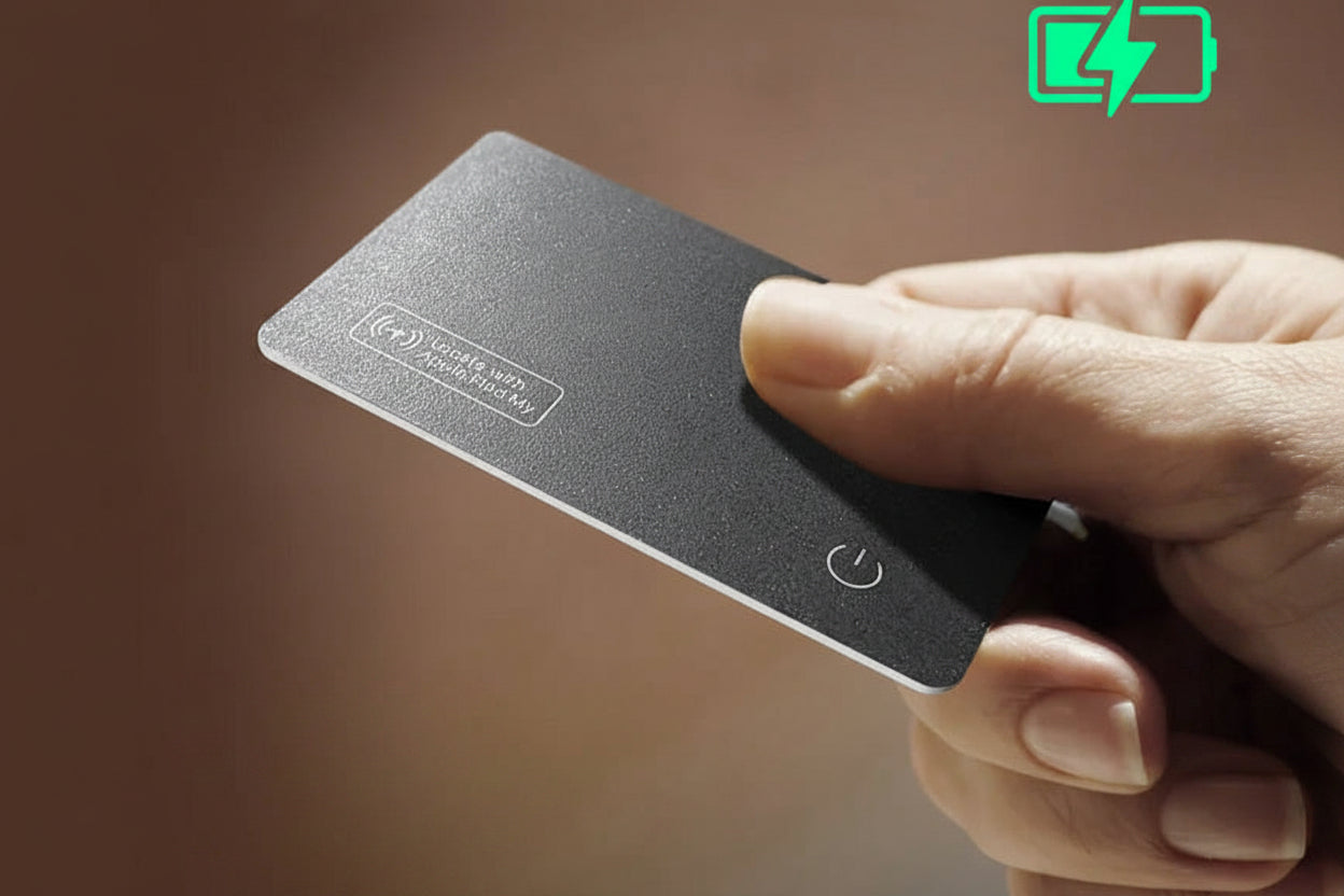 Wireless Tracking Card Wallet – Smart Rechargeable Locator Card with Find My Compatibility for iPhone Devices, Slim Anti-Lost Everyday Wallet