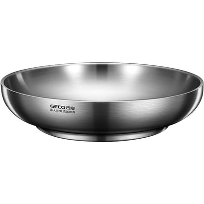 Stainless Steel Banquet Plate – Ultra-Thick Heat-Insulated, Fall-Resistant Dinner Dish with LFGB Certification for Kids, Families, Camping and Everyday Meals