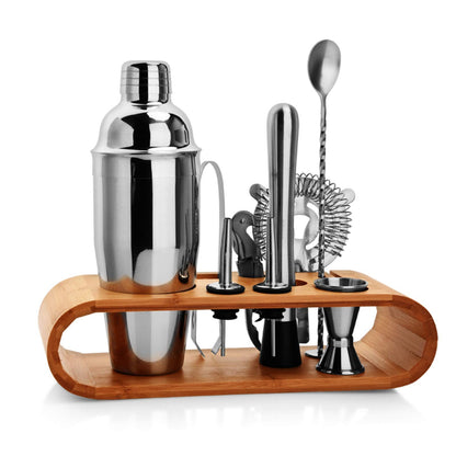 Cocktail Shaker Display Stand – Elegant Wooden Rack Organizer for Bar Tools, Mixology Accessories and Home Party Entertaining