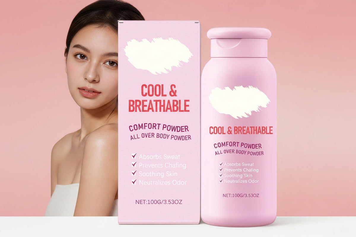 Talcum Body Powder – Sweat-Absorbing Cooling Powder for All-Over Body Comfort, Lightweight Moisture-Wicking Dryness and Non-Greasy Freshness