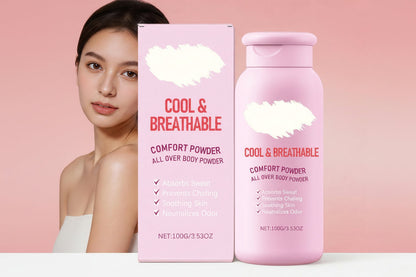 Talcum Body Powder – Sweat-Absorbing Cooling Powder for All-Over Body Comfort, Lightweight Moisture-Wicking Dryness and Non-Greasy Freshness