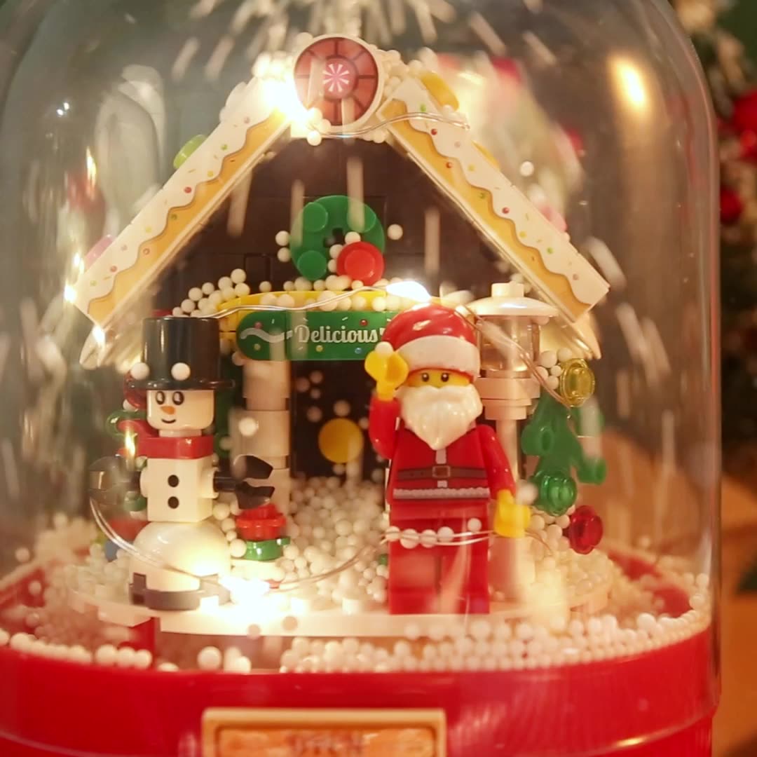 LED Crystal Christmas Tree Building Set – Rotating Musical DIY Holiday Model for Family Display and Christmas Gifts