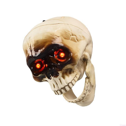 Halloween Animated Skull Decoration – Motion and Sound Detection with Glowing Eyes for Hanging Haunted House Props, Parties and Spooky Home Decor