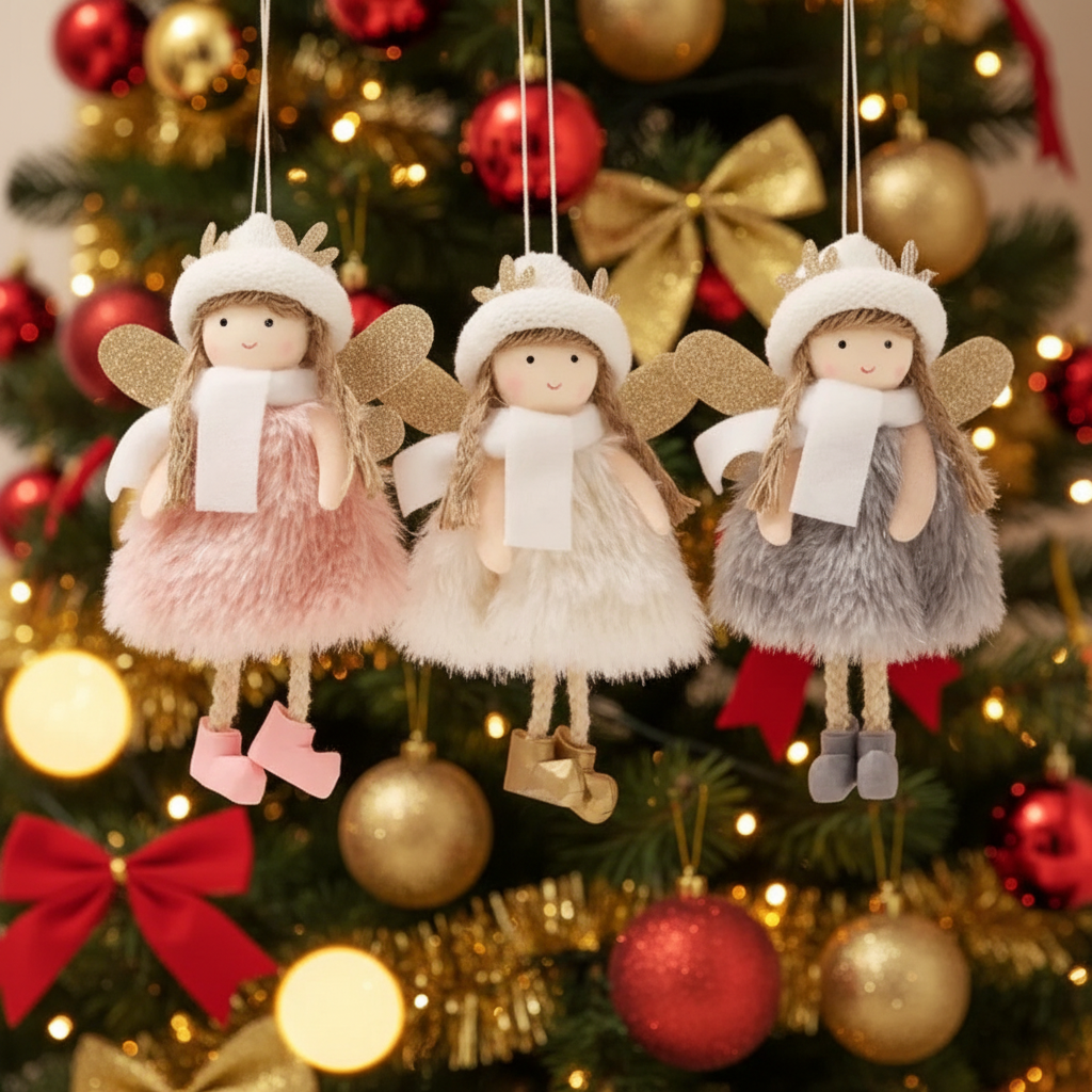 Angel Christmas Tree Ornament – Elegant Hanging Doll Decoration for Festive Trees, Holiday Parties and Seasonal Home Decor