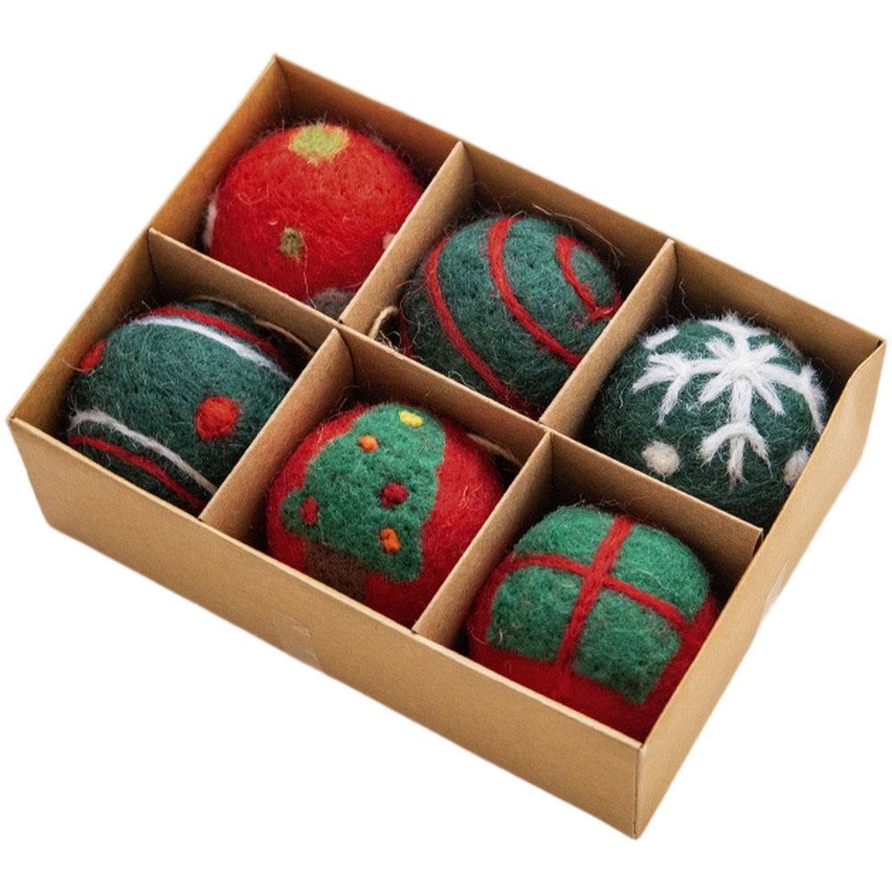 Wool Felt Christmas Ornament Set – Snowflake and Snowman Tree Decorations for Holiday Crafts, Gifts and Festive Home Decor