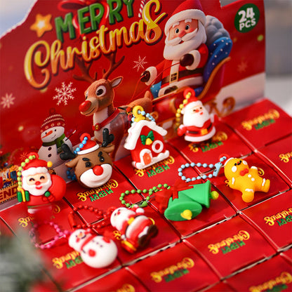 Christmas Party Keychain Gift Set – 24 Piece Holiday Surprise Key Ring Collection for Stocking Stuffers, Party Favors and Festive Gift Giving