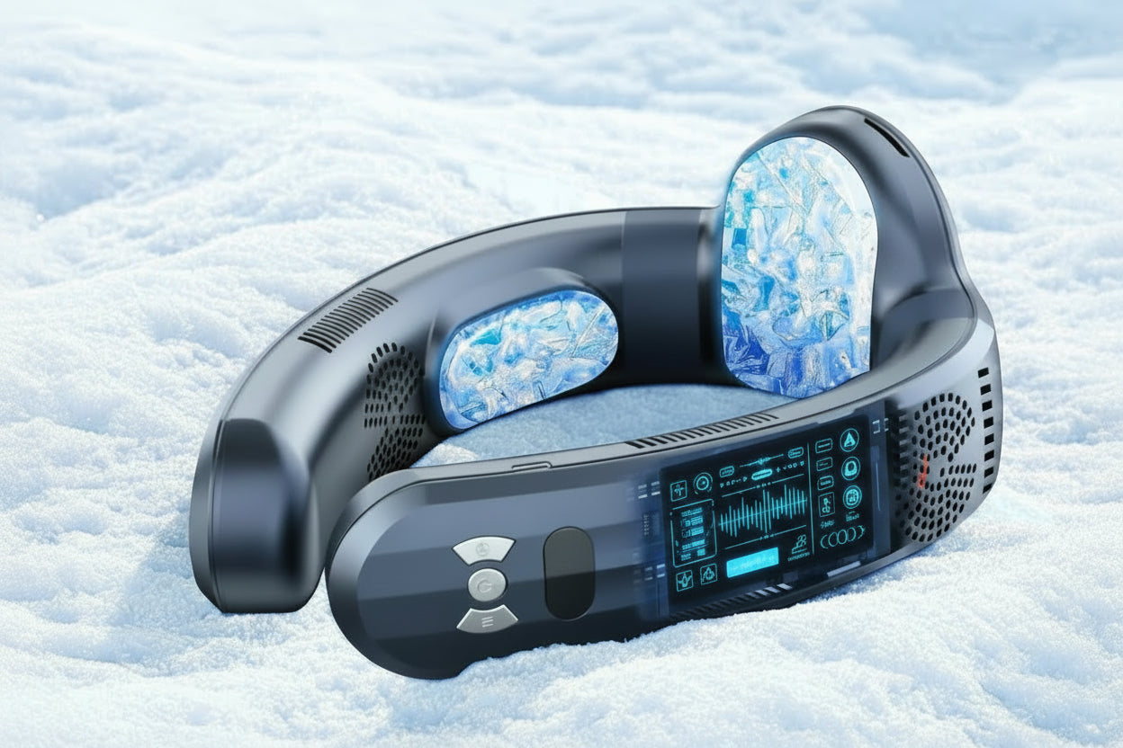 Semiconductor Cooling Neck Fan – Portable Hands-Free Personal Air Conditioner with Efficient Cooling for Summer Travel, Commuting and Outdoor Activities