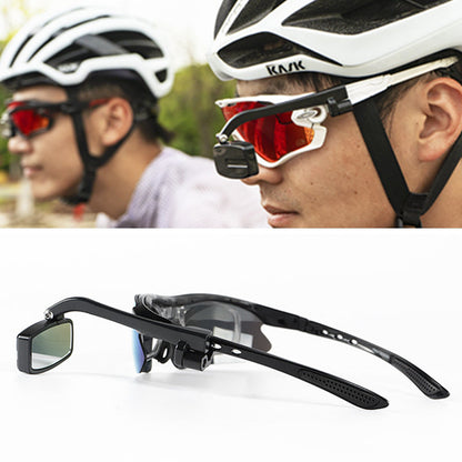 Bike Rearview Mirror for Glasses or Helmet – Mini Clip-On Cycling Mirror (Eyewear Not Included)
