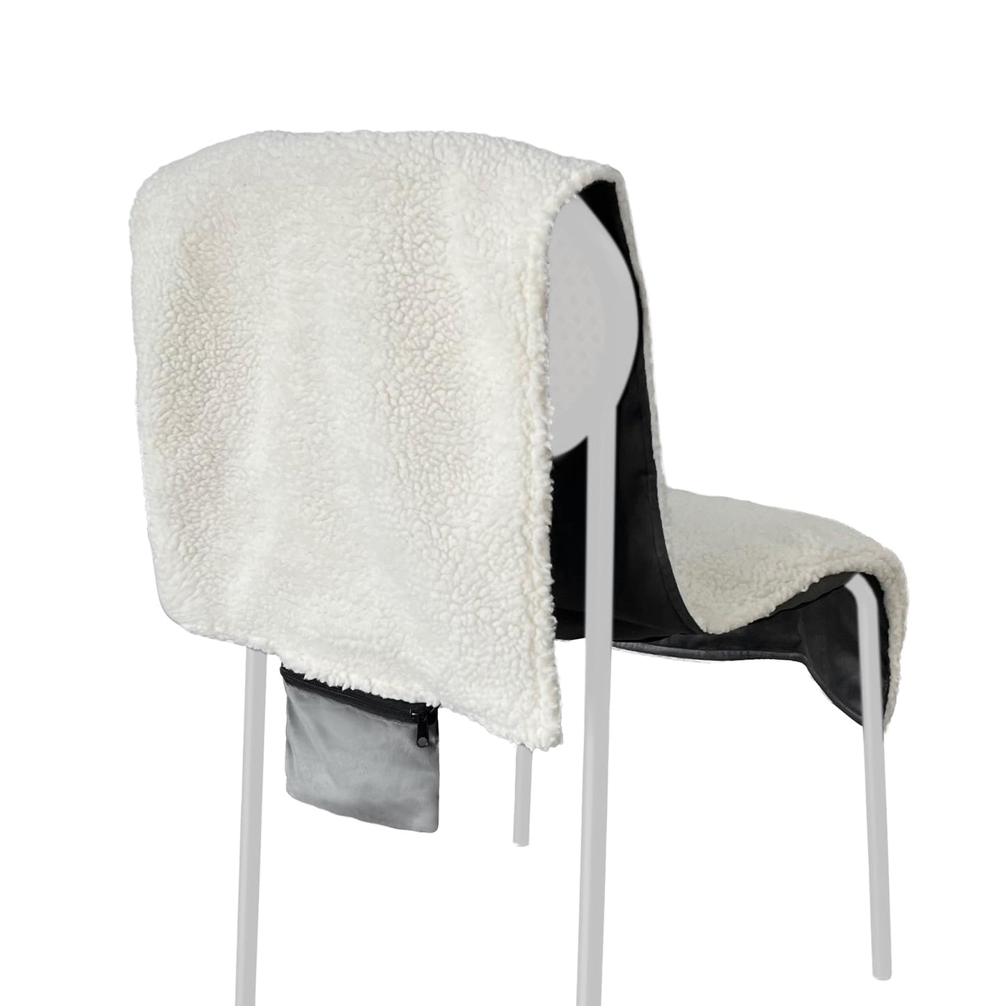 Electric Heated Sherpa Chair Pad - Adjustable Warming Cushion for Office Chairs, Sofas and Home Seating