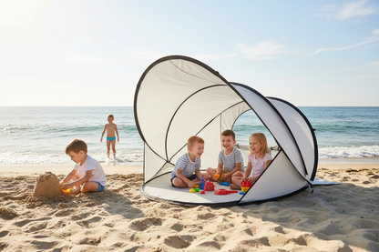 Automatic Beach Tent – Windproof Seaside Sun Shelter with Quick-Open Design, Sunroof and UV Protection for Family Beach Trips and Outdoor Play