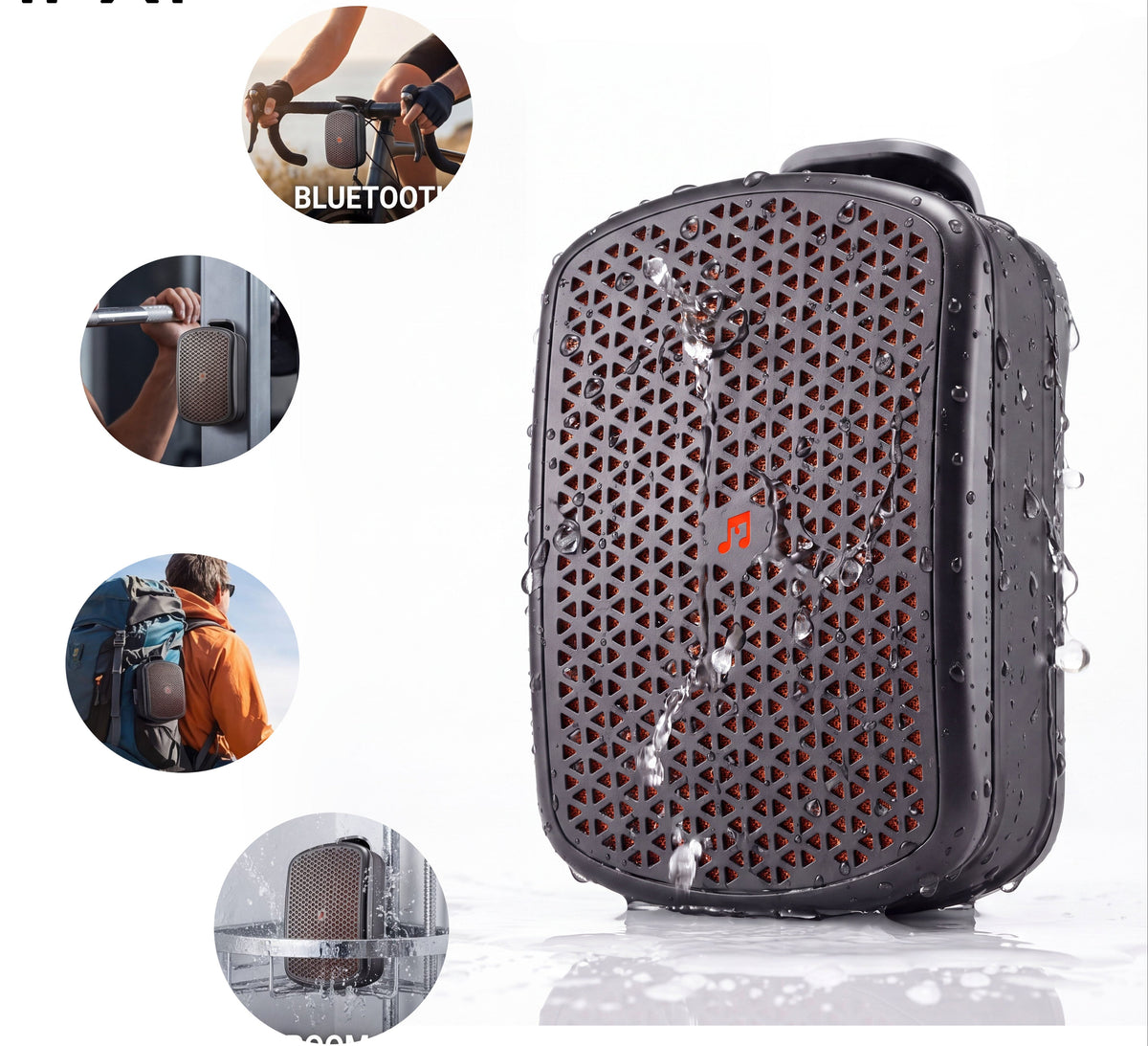 Magnetic Clip On Bluetooth Speaker – Waterproof Portable Mini Speaker with Heavy Bass, TWS Stereo and Outdoor Adventure Ready Design