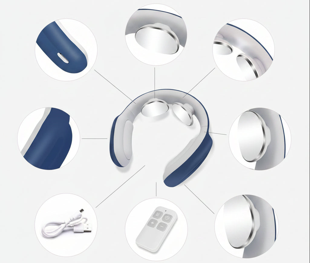 Smart Neck Massager – Wireless Heated Electric Pulse Device with 3 Modes and 15 Levels for Relaxation, Comfort and Muscle Recovery