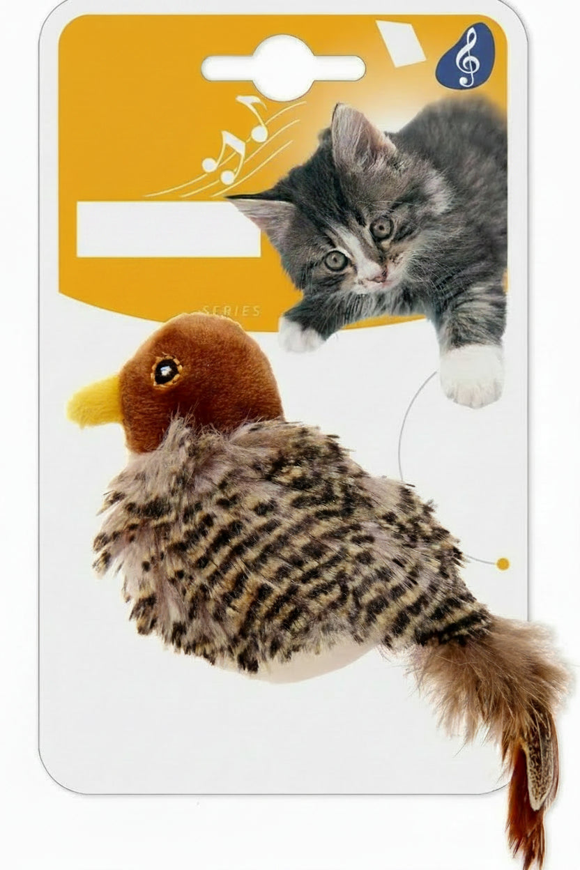 Interactive Electronic Cat Bird Toy – Automatic Chirping Feather Teaser for Indoor Cats Exercise and Mental Stimulation
