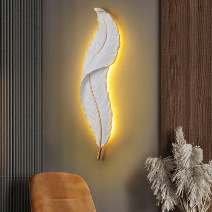 Nordic Feather LED Wall Lamp – Creative Bedside Lighting for Living Room, Bedroom, Corridor and Luxury Home Decor
