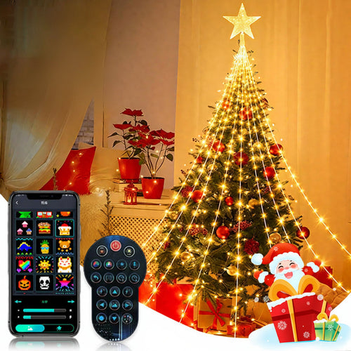Smart RGB Christmas Tree Lights – Bluetooth App Controlled LED Fairy Lights with Music Sync and Timer