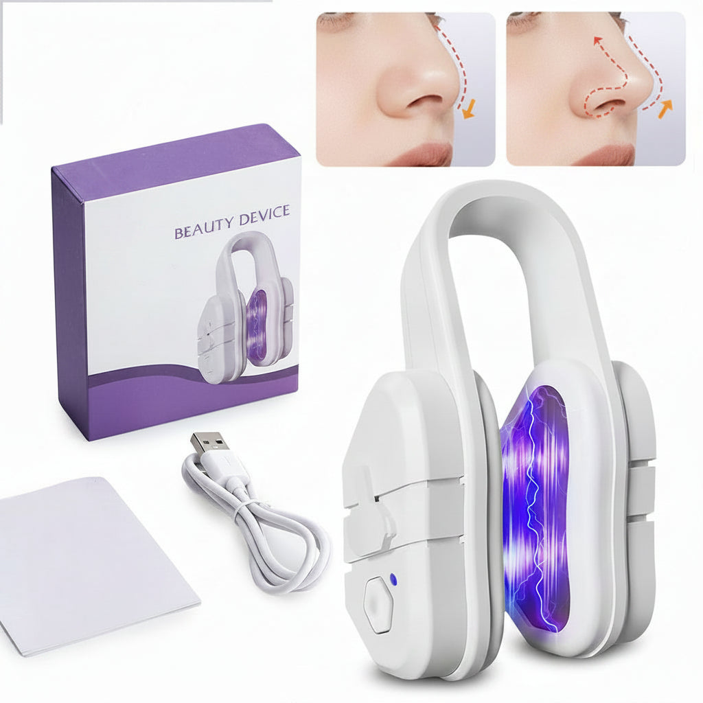 EMS Nose Shaper Clip – Microcurrent Pulse and Vibration Beauty Tool for Gentle Nose Massage, Contouring Routine and Convenient At-Home Facial Care