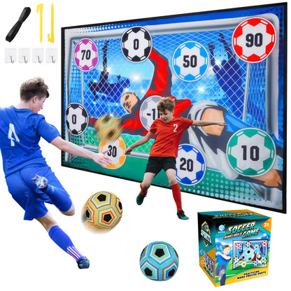 Soccer Goal Training Set for Kids - Sticky Target Shooting Game for Indoor Outdoor Football Practice and Skill Development