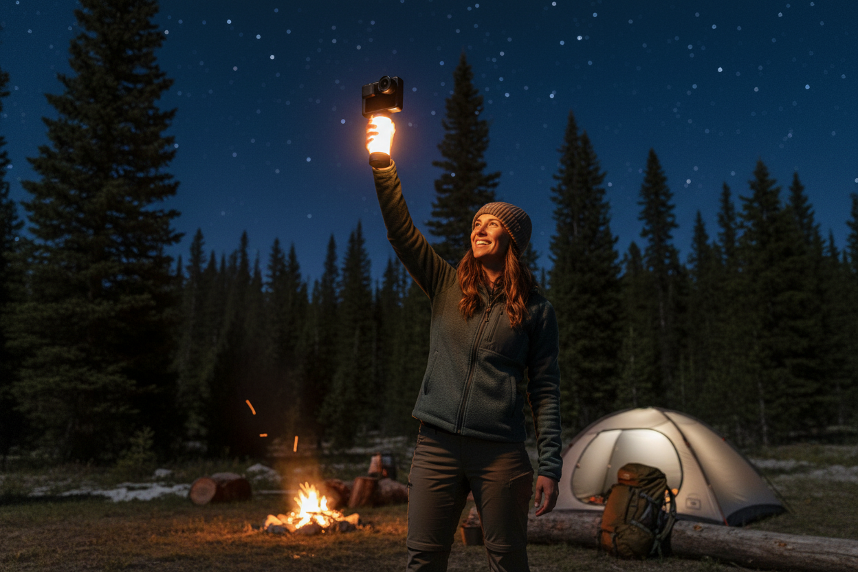 Panorama Fill Light – 360° Portable LED Vlogging Light for Insta360, GoPro and DJI Cameras, Ideal for Cycling, Selfies and Outdoor Video
