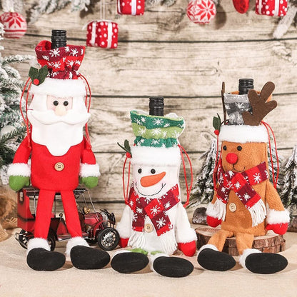Retractable Christmas Doll Set – Santa, Reindeer and Snowman Standing Tabletop Decorations for Cozy Holiday Home Displays
