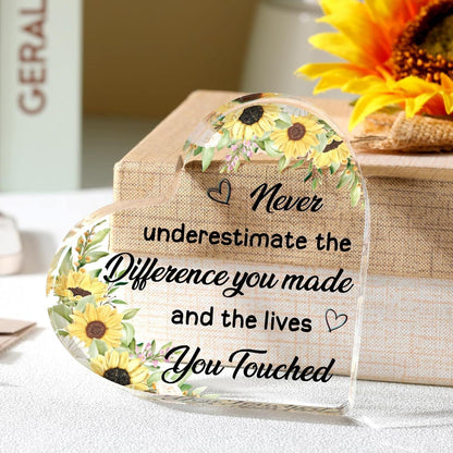 Acrylic Love Appreciation Plaque – Inspirational Thank You Gift Ornament for Friends, Coworkers, Colleagues and Meaningful Keepsakes