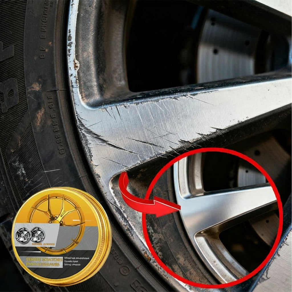 Car Wheel Rim Scratch Repair Paste – Aluminum and Steel Hub Restoration Compound for Tire Rim Paint Touch-Up, Dent Care and Refinishing