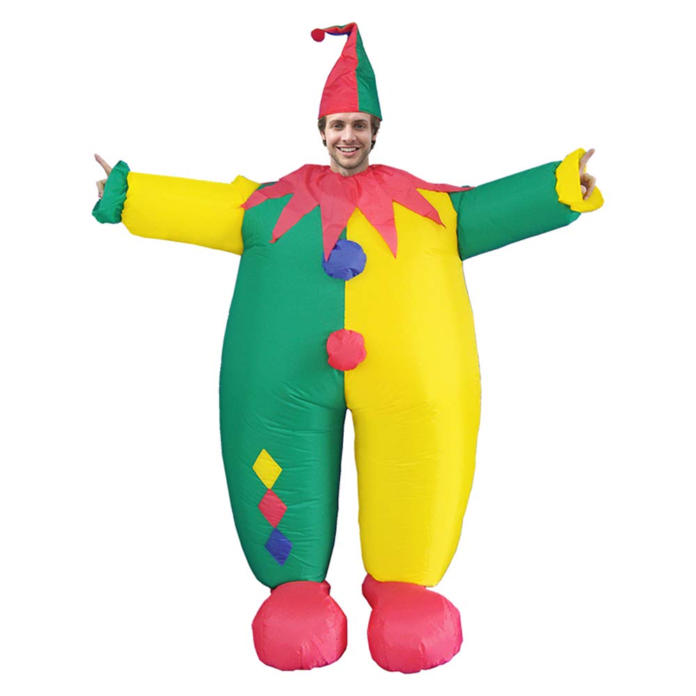 Inflatable Clown Costume Set - Funny Performance Outfit with Air Pump for Parties, Events and Entertainment