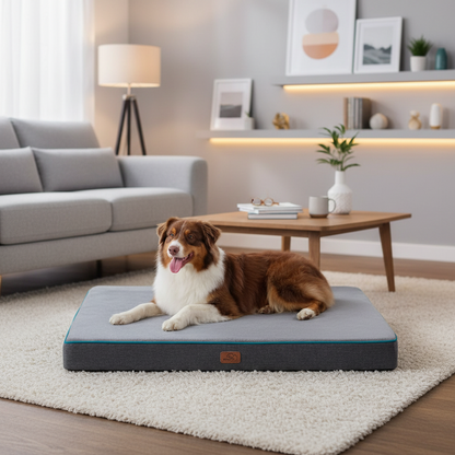 Orthopedic Memory Foam Dog Bed – Washable Large Pet Mattress with Non Slip Base for Joint Support
