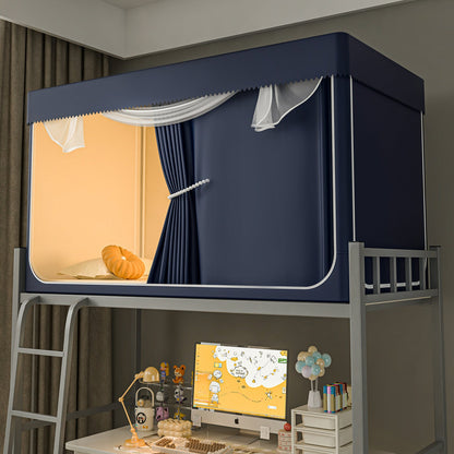 Privacy Bunk Bed Canopy – Blackout Mosquito Net Tent with Bracket for Kids, Dorm Rooms and Peaceful Sleep Protection