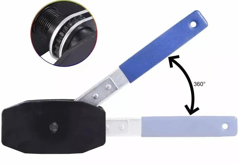 Ratchet Brake Piston Press Tool – 360° Heavy-Duty Steel Caliper Spreader for Automotive Brake Pad Installation, Piston Resetting and Repairs