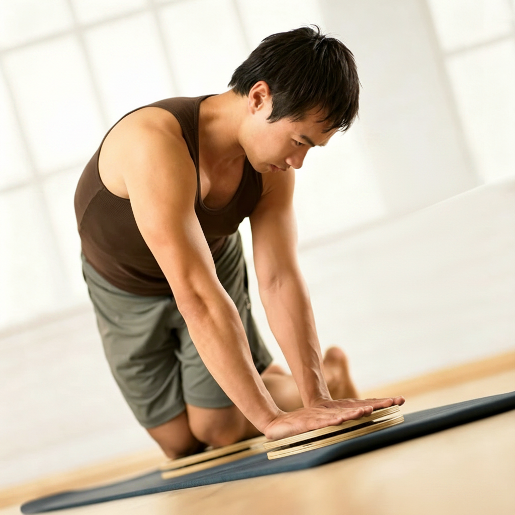 Wood Pilates Twist Board – Rotating Balance Disc for Core Training, Posture Correction, Yoga and Postpartum Recovery