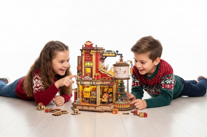 Christmas Wooden Music Box Puzzle – 3D DIY Model Kit with Musical Mechanism for Holiday Crafts, Display and Memorable Gifts