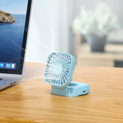 Handheld Portable Fan with Mirror – Compact Rechargeable Personal Cooling Device for Makeup, Travel, Summer Outdoor Use and Everyday Convenience