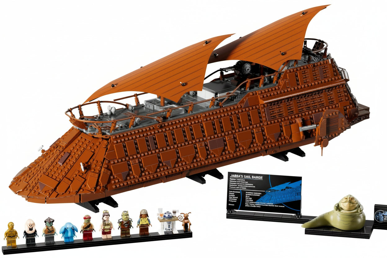 Jabba Sail Barge Building Block Set - Classic Sailboat Construction Model for Collectors and Display Enthusiasts