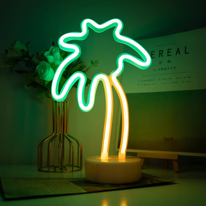 Coconut Neon Sign Lamp-Tropical LED Wall Light for Gaming Rooms Parties Camping and Modern Home Decor