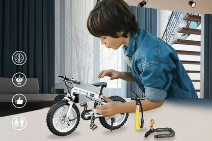 Mountain Bike Building Block Set - Educational Bicycle Model Construction Toy for Kids and Hobby Collectors