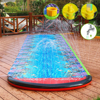 Lawn Water Slide Sprinkler – Outdoor Splash Toy with Body Board for Kids and Families, Perfect for Summer Backyard Water Play