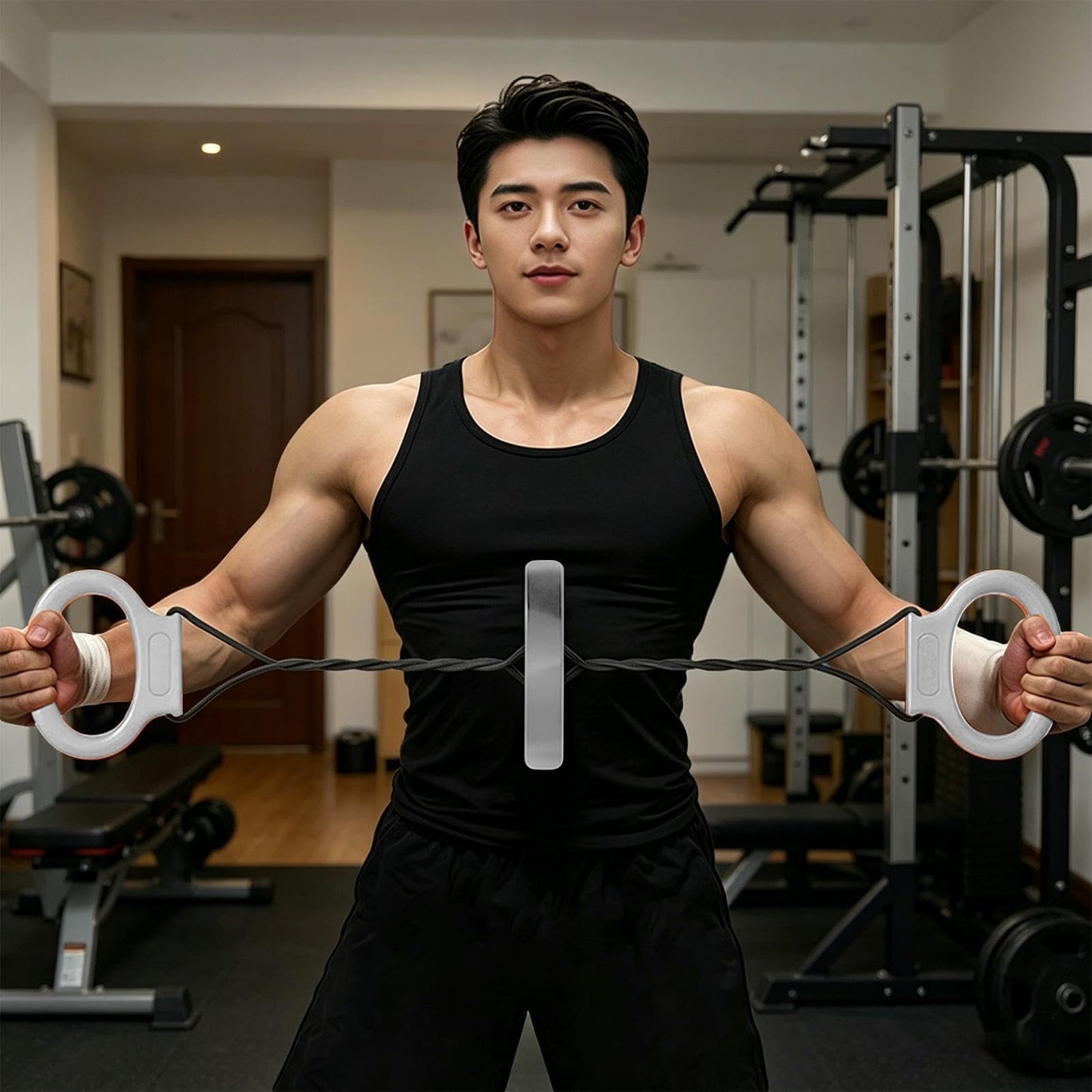 Foldable Chest Expander – Anti Slip Resistance Trainer for Arm, Chest and Shoulder Muscle Strength Development