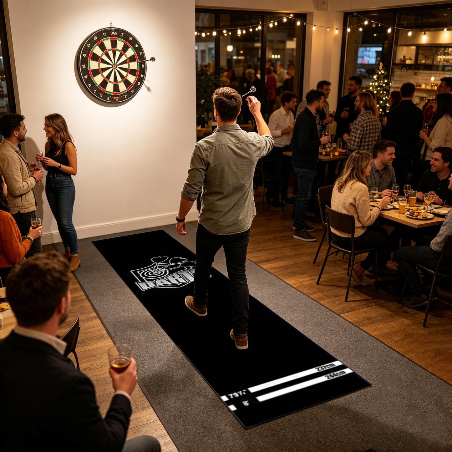 Dart Professional Training Mat – Wear-Resistant Easy-Care Throwing Line Carpet for Accurate Practice, Home Bars, Game Rooms and Dart Areas