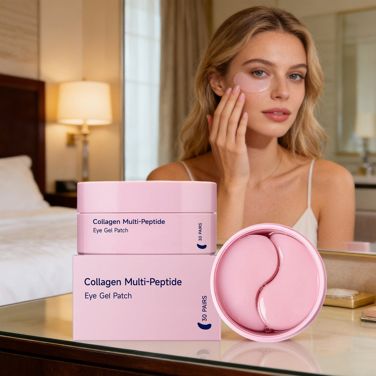 Collagen Peptide Eye Gel Patches – Firming Hydrating Treatment for Wrinkles, Fine Lines, Dark Circles and Under-Eye Rejuvenation