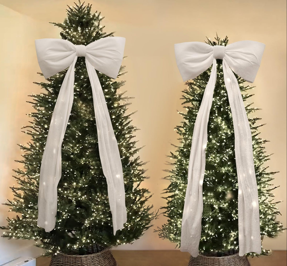 Large Christmas Bow Decoration – Oversized Holiday Ribbon Ornament for Trees, Wreaths, Doors and Party Displays