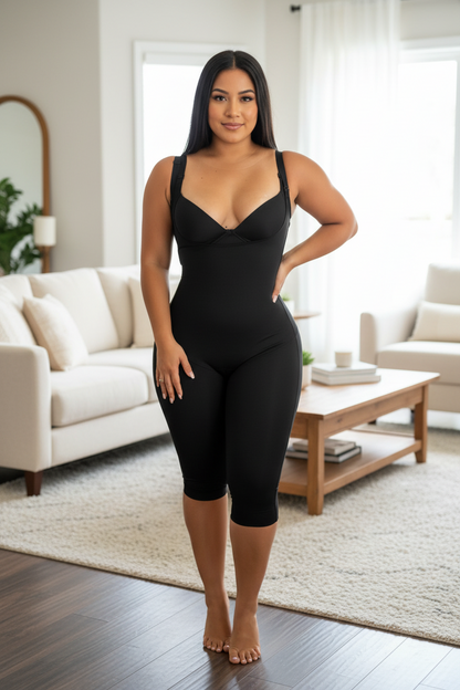 Colombian Faja Body Shaper – Sculpting High Waist Girdle with Tummy Control, Push-Up Compression and Knee Length Design for Women