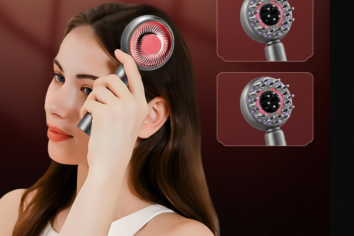 Electric Massage Hair Comb – Vibrating Scalp Brush Designed for Relaxation, Smooth Hair Care, Scalp Stimulation and Nourishing Beauty Routines