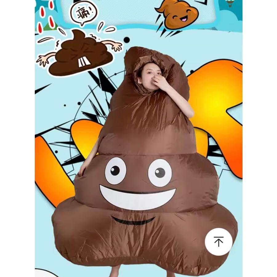 Inflatable Poop Costume - Funny Novelty Party Outfit for Pranks, Halloween Events and Entertaining Cosplay Fun