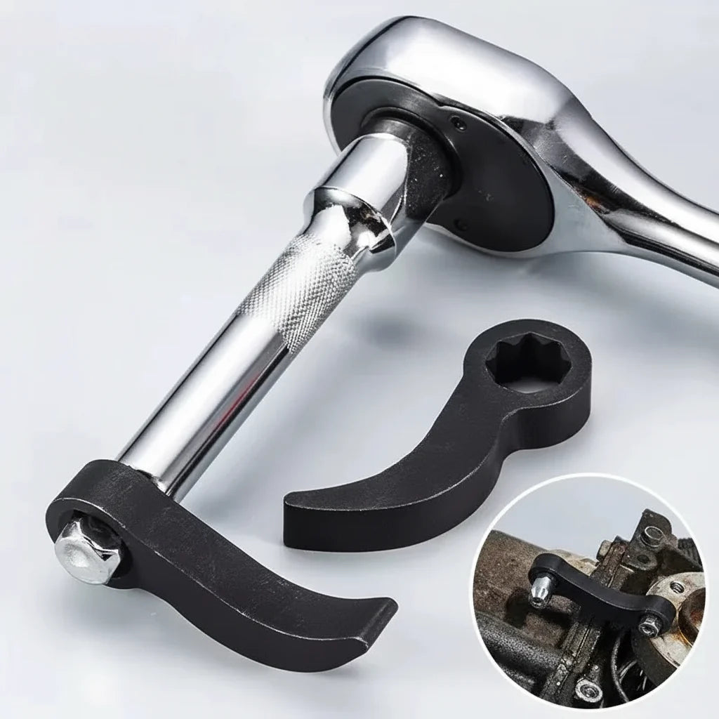 Bull Horn Pry Bar Adapter Head – 1/2-Inch Drive Axle Disassembly Tool for Ratchet Wrenches, Shaft Repair, Mechanics and Garage Maintenance